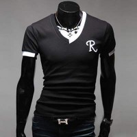 T-shirt Fashion Manches courtes Monogramme Men Polo Spirit Noir